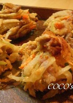 超節約☆豚こまと千切り野菜のかき揚げ-レシピのメイン写真