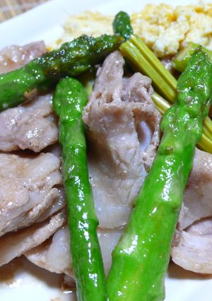 アスパラ＆豚バラのオイ炒め～タイ風味～-レシピのメイン写真