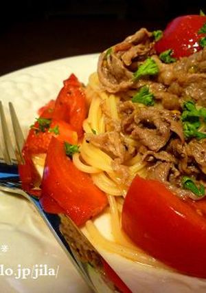 簡単美味しい☆牛肉とトマトの冷製パスタ☆-レシピのメイン写真