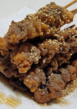 男飯☆激ウマ【伝串風カリカリ鶏皮串】🍗🍺-レシピのメイン写真