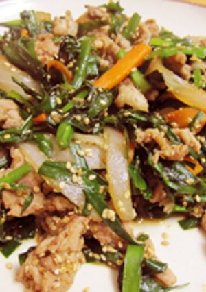 ニラいっぱい★豚コマで韓国風野菜炒め-レシピのメイン写真
