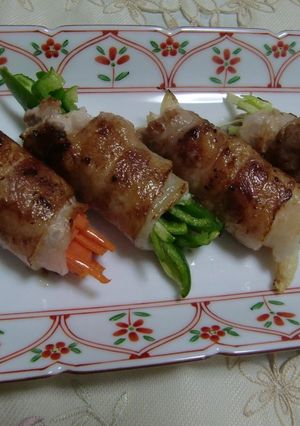 野菜入り豚肉ロール（＊´▽｀＊）-レシピのメイン写真
