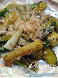 おどるかつおぶし♪ なすの炒め物-レシピのメイン写真
