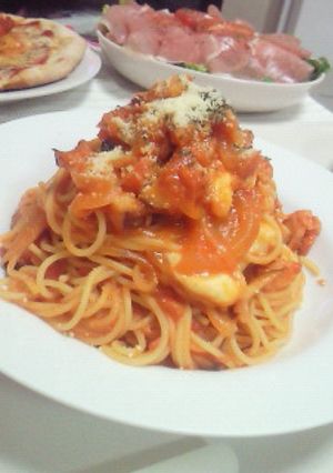 お店風♪ﾍﾞｰｺﾝのﾄﾏﾄｿｰｽﾊﾟｽﾀ-レシピのメイン写真
