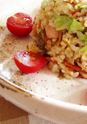 ｷｬﾍﾞﾂときんぴらの炒飯-レシピのメイン写真
