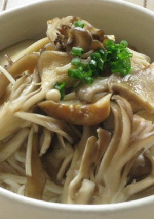 ダイエット！きのこいっぱいのせ素麺-レシピのメイン写真