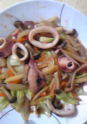 イカ入り味噌バター野菜炒め☆-レシピのメイン写真