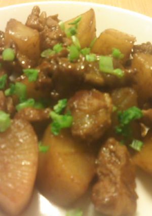 大根と豚コマの甜麺醤炒め-レシピのメイン写真