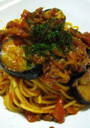NEWなすとミンチのトマトソースパスタ-レシピのメイン写真