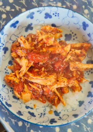 鶏むね肉のトマトバジル丼-レシピのメイン写真