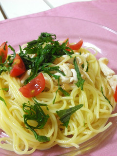 梅しそと鶏のさっぱり冷製パスタ-レシピのメイン写真