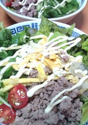 ﾏﾖとめんつゆ相性抜群！サラダうどん☆-レシピのメイン写真