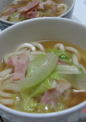 シャキシャキ♪　ベーコンレタスうどん★-レシピのメイン写真