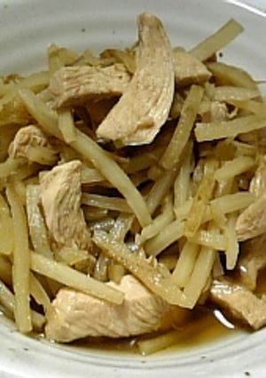 ★茹で鶏とゴボウのやわらか煮★-レシピのメイン写真