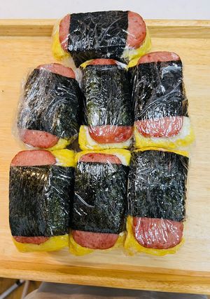 カリフォルニア米でポーク玉子おむすび🍙-レシピのメイン写真
