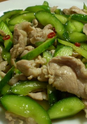 胡瓜と豚肉の甘酢炒め-レシピのメイン写真