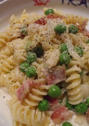 ベーコンとグリーンピースのクリームパスタ-レシピのメイン写真