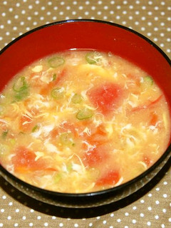 ★洋風みそ汁★トマトと玉子のスープ-レシピのメイン写真