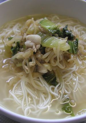 中華風 青梗菜と豚肉のあったかそうめん-レシピのメイン写真