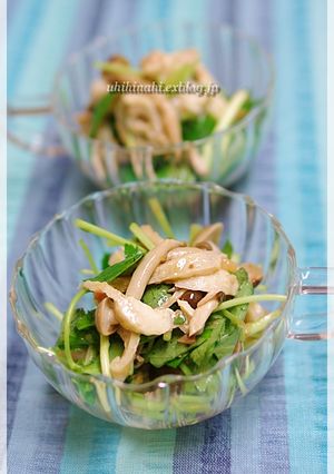 三つ葉と鶏皮の梅肉和え-レシピのメイン写真