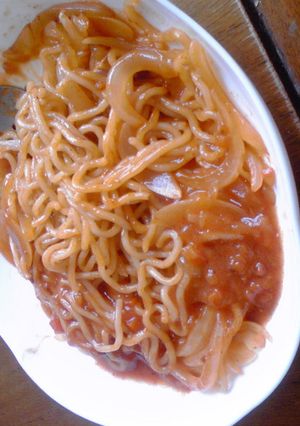 超簡単！焼きそば麺にミートソース!?-レシピのメイン写真