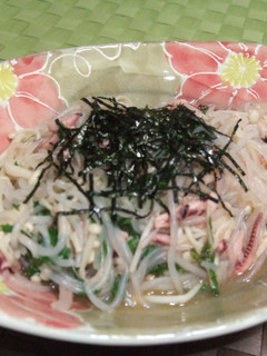 糸こんにゃくとイカの塩辛で和風パスタ風-レシピのメイン写真