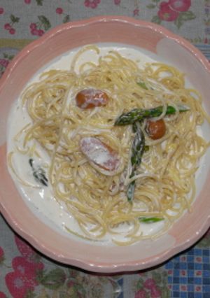 レンジでチン！お手軽クリームソースパスタ-レシピのメイン写真