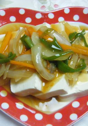 家にある野菜で！豆腐の野菜あんかけ☆-レシピのメイン写真
