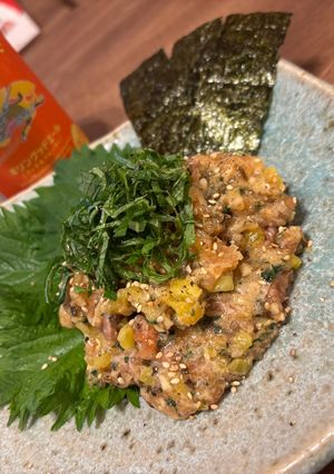 サーモンのトロたくなめろう-レシピのメイン写真