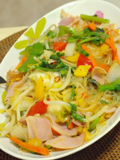ピリ辛!色々野菜の春雨炒め☆-レシピのメイン写真