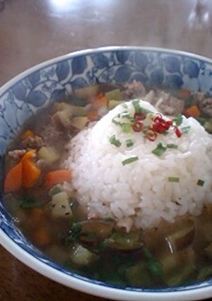 コロコロ野菜のエスニックスープごはん-レシピのメイン写真