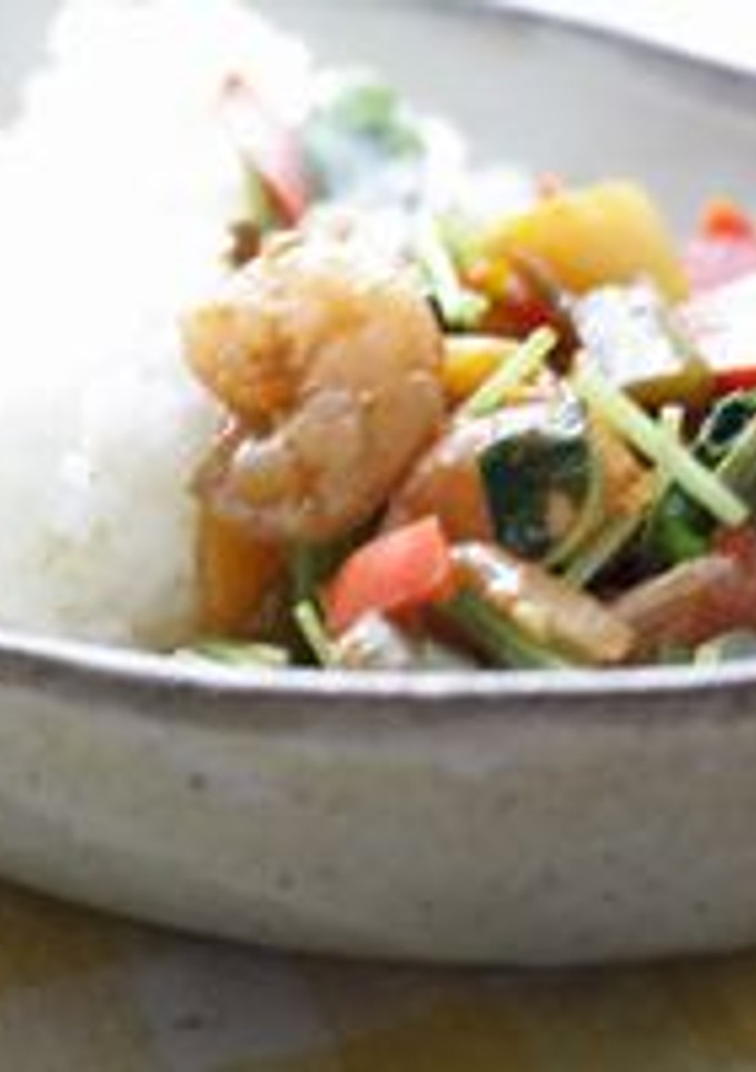 エビとパプリカのエスニック風ごはん-レシピのメイン写真