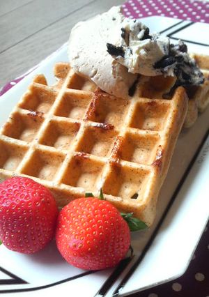 発酵なし♪　紅茶とキャラメルのワッフル　-レシピのメイン写真