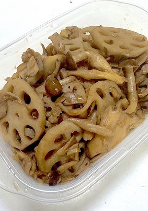 【作り置き】蓮根ときのこのガリバタ炒め-レシピのメイン写真