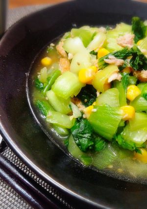 ＊青梗菜とツナコーンの和風ホットサラダ＊-レシピのメイン写真
