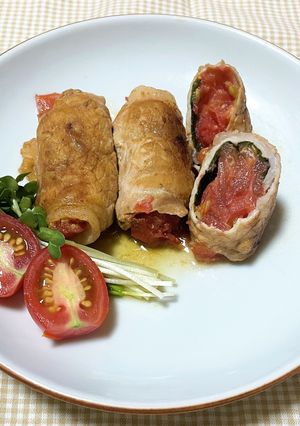 トマトと青じその豚肉巻き焼き-レシピのメイン写真