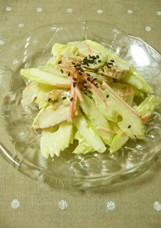 セロリとさつま揚げのわさマヨサラダ-レシピのメイン写真