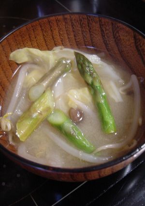アスパラの炒め味噌汁-レシピのメイン写真
