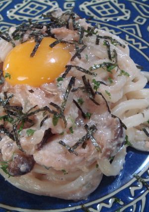 簡単♪もちもち♪たらこカルボナーラうどん-レシピのメイン写真
