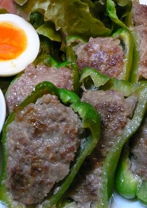 シンプルに☆ピーマンの肉詰め-レシピのメイン写真