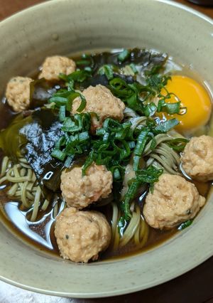 鶏つみれ月見蕎麦-レシピのメイン写真