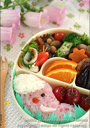 簡単なぞうさん弁当：キャラ弁-レシピのメイン写真