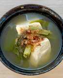 防災レシピ🍲湯煎で🥬小松菜と豆腐の煮浸し