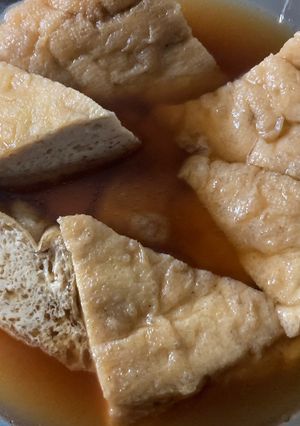 レンジ➕鍋で簡単に、甘い厚揚げ煮-レシピのメイン写真