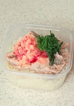 梅おろしと豚しゃぶそうめん-レシピのメイン写真