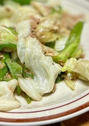キャベツとピーマンでツナの塩レモン炒め-レシピのメイン写真