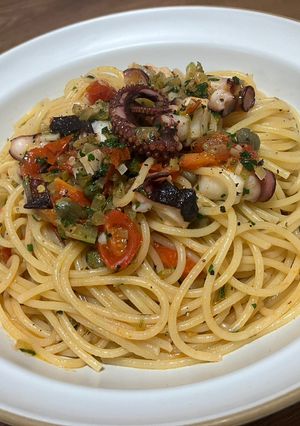 タコとセロリとミニトマトのオイルパスタ-レシピのメイン写真