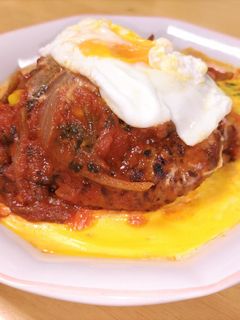 煮込みハンバーグの鉄板焼風-レシピのメイン写真
