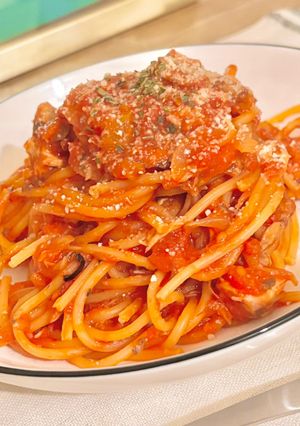 ピリ辛うまうま🍅鯖とトマトのパスタ-レシピのメイン写真