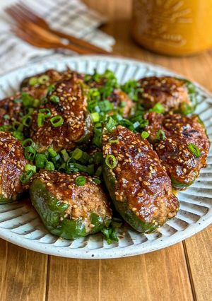 ソースが旨い♡ふわふわピーマンの肉詰め-レシピのメイン写真